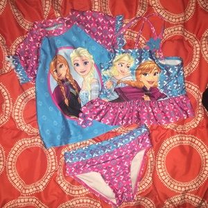 Frozen bikini and rash guard set 3T